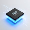 Futuristic 360 Core Processor Chip Technology Royalty Free Stock Photo