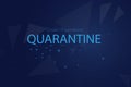 Futuristic Coronavirus, Covid-19 web banner template with glowing low polygonal virus cells on dark blue background. Virus pandemi Royalty Free Stock Photo