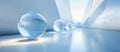 A futuristic corridor featuring transparent spheres, showcasing a unique interior design approach Royalty Free Stock Photo