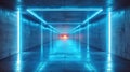 Futuristic Corridor with Glowing Light Royalty Free Stock Photo