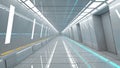 Futuristic corridor interior