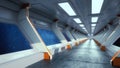 Futuristic corridor interior design Royalty Free Stock Photo