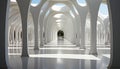 Futuristic corridor, modern architecture, clean design, empty space, elegant symmetry generated by AI