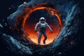 Futuristic Cosmonaut space portal. Generate Ai