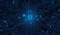 Futuristic CPU Chip on Motherboard Quantum Computing Concept Royalty Free Stock Photo