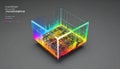 Futuristic CPU Microchip Architecture Glowing with Data Royalty Free Stock Photo