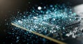 Futuristic CPU Processing Data with Glowing Particles Royalty Free Stock Photo