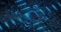 Futuristic CPU Processor on Digital Circuit Board Technology Background Royalty Free Stock Photo