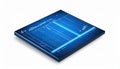 Futuristic CPU Processor with Glowing Circuits Royalty Free Stock Photo