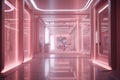 Futuristic Cream & Pink Design: Symmetric & Expressive