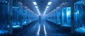 Futuristic Cryogenic Facility: Hi-Tech Freezing Vaults. Concept Sci-Fi Design, Advanced Technology,