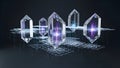 Futuristic Crystals on Tech Platform Digital Illustration Royalty Free Stock Photo