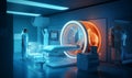 Futuristic CT scanner or computed tomography scanner, Illustration