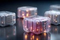 Futuristic Data Storage Concept with Glowing Technology Cubes for Innovation Design Generative AI Royalty Free Stock Photo