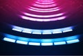 Futuristic curved led lamps bokeh background