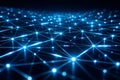 Futuristic Cyber Network Grid with Glowing Connected Nodes Royalty Free Stock Photo