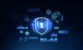 Futuristic cyber security interface, data protection Royalty Free Stock Photo