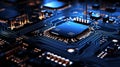 Futuristic cybernetic circuit background with clear and empty space for design projects