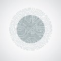 Futuristic cybernetic scheme, vector motherboard black and white