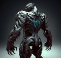 Modern alien futuristic cyborg fighter concept