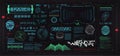Futuristic cyberpunk HUD elements template set