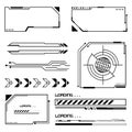Futuristic cyberpunk interface elements for streetwear design,