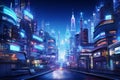 Futuristic cyberpunk neon city. Generate Ai