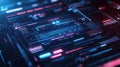 Futuristic cybersecurity interface displaying new issues alerts and system informations