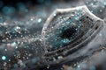 Futuristic Cybersecurity Shield with Digital Particle Swirl for Technology Design Generative AI Royalty Free Stock Photo