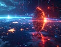 Futuristic Cybersecurity Shield Protecting Global Network Artificial Intelligence Data Protections Royalty Free Stock Photo
