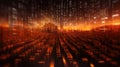 Futuristic cyberspace with binary code background. Generative AI Royalty Free Stock Photo