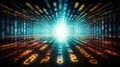Futuristic cyberspace with binary code background. Generative AI Royalty Free Stock Photo