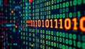 A futuristic cyberspace with binary code, matrix background with digits, programming code abstract technology background of Royalty Free Stock Photo