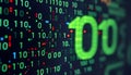 A futuristic cyberspace with binary code, matrix background with digits, programming code abstract technology background of Royalty Free Stock Photo