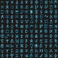 Futuristic cyberspace code digital alien matrix programming language alphabet Royalty Free Stock Photo