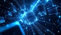 Futuristic Cyberspace Data Cubes Royalty Free Stock Photo