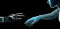 Futuristic cyborg robotic science artificial arm future technology hand virtual machine human