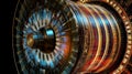 A futuristic, cylindrical structure resembling a data storage device or a scientific instrument