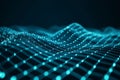 A futuristic 3D abstract background featuring an endless array of floating, transparent cubes