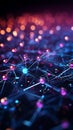 Futuristic 3D abstraction Cyber data flow, network connection, blockchain concept Royalty Free Stock Photo