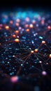 Futuristic 3D abstraction Cyber data flow, network connection, blockchain concept Royalty Free Stock Photo