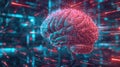 Futuristic 3D brain showcasing frontal, parietal lobes, and advanced research highlights