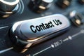 Futuristic 3D Contact Us Button on Sleek User Interface Design for Professional Use Royalty Free Stock Photo