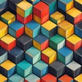 Futuristic 3D Cubes Geometric Pattern High-Res Abstract Design Royalty Free Stock Photo