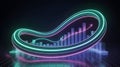 Futuristic 3D Data Visualization Illustrating Digital Business Growth, Financial Progress, and Success with Abstract Glowing Neon Royalty Free Stock Photo