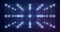 Abstract Futuristic 3D Geometric Grid Network with Glowing Nodes Royalty Free Stock Photo