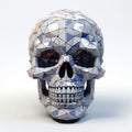 Futuristic 3d Geometric Skull With Metallic Textures