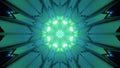 Futuristic 3d illustration of green poly angular kaleidoscope