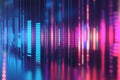 A futuristic 3D music background featuring floating, holographic equalizer bars pulsating in sync