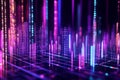 A futuristic 3D music background featuring floating, holographic equalizer bars pulsating in sync
